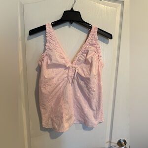 Zoey Beth women’s pink cotton blend eyelet sleeveless y2k vintage top plus sz 1X